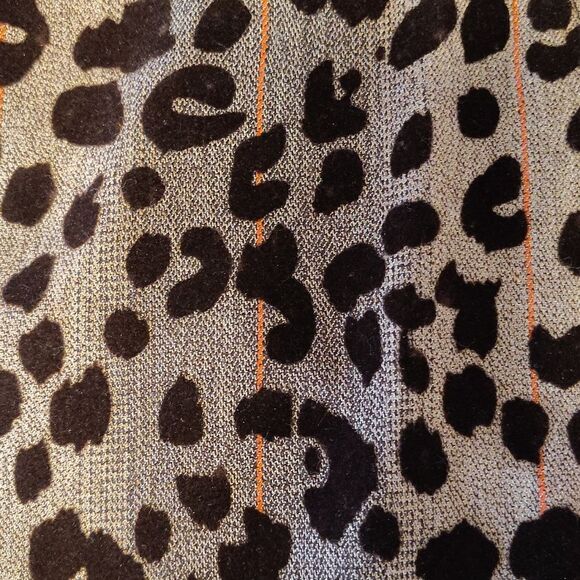 VTG Brown Leopard Velvet Textured High Waist Midi Pencil Skirt Size 6 - Picture 7 of 14